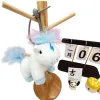 Blanco unicornio peluche colgante lindo lindo coche divertido bolsa decoración colgante Item Picture